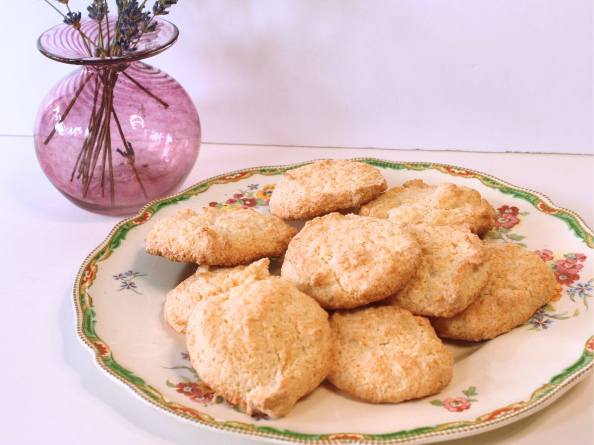 a plate of coconut macaroons