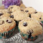 a selection of blueberry muffins on a plate