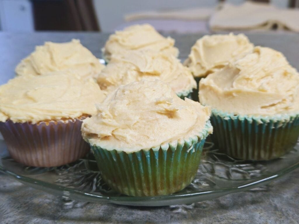 a place of espresso buttercream almond flavored cupcakes