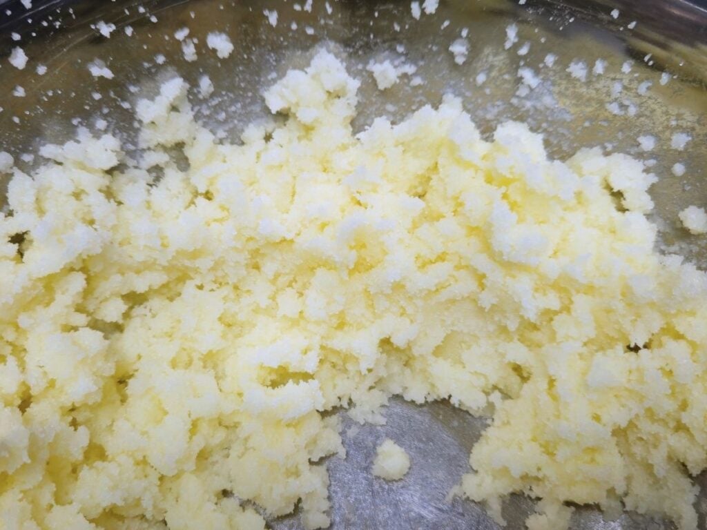creamed butter and sugar