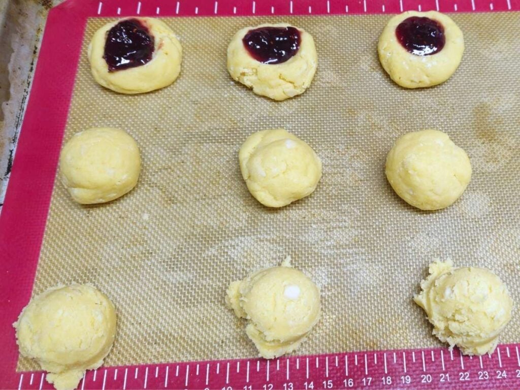 3 stages of prepping the almond melting moments dough