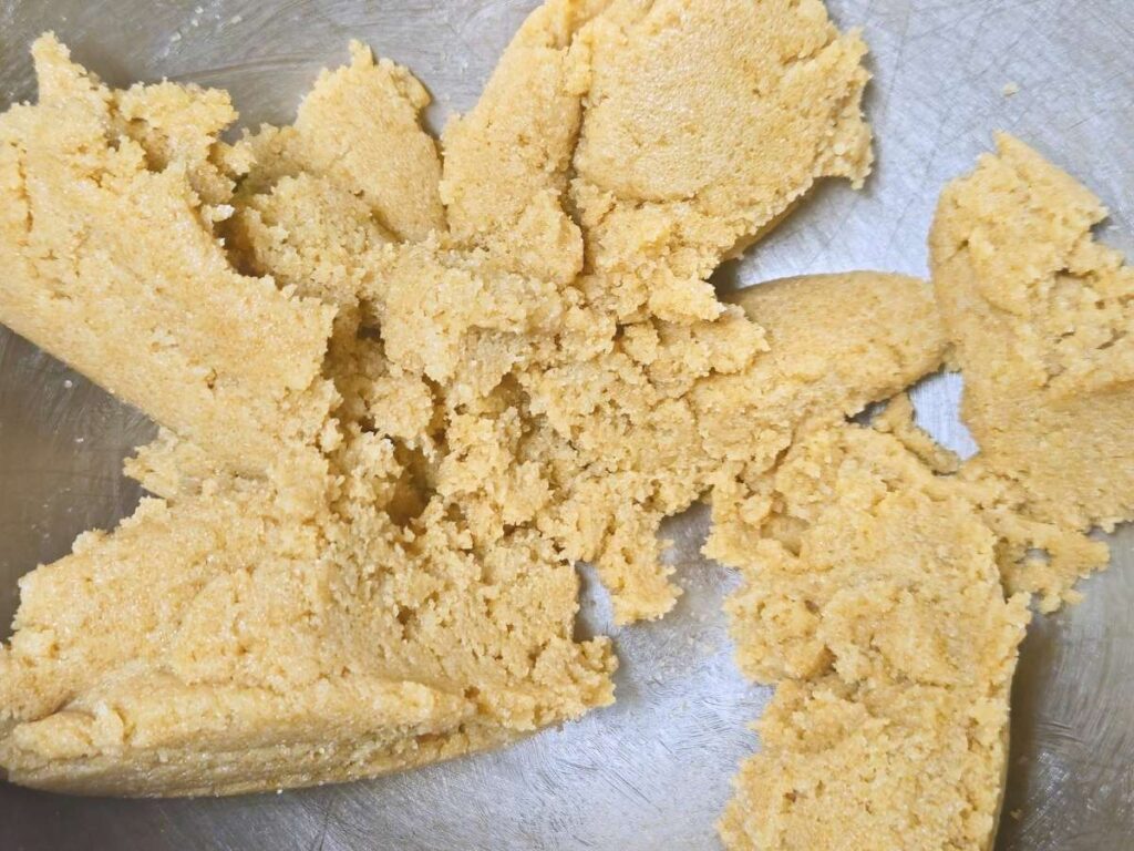 blended sugar and butter in a mixing bowl